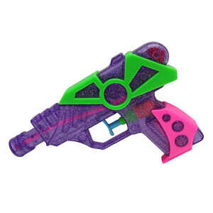 Vintage Transparent Purple Glitter Hot Pink Water Blaster Space Water Gun 90s